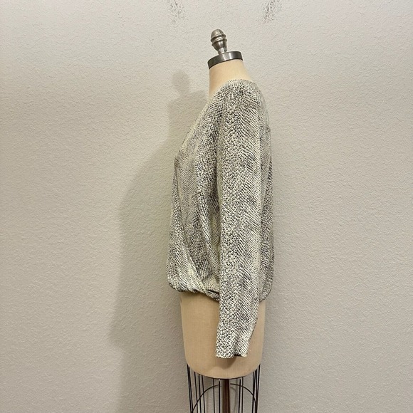 RAILS Hillary Snakeskin-Print Surplice Top Faux Wrap in Cream - Picture 6 of 13